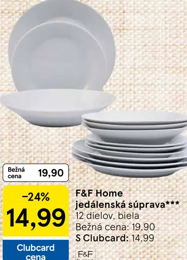 F&F Home jedálenská súprava biela