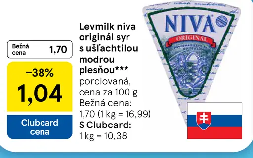 Levmlik niva originál syr s ušľachtilou modrou plesňou porciovaná