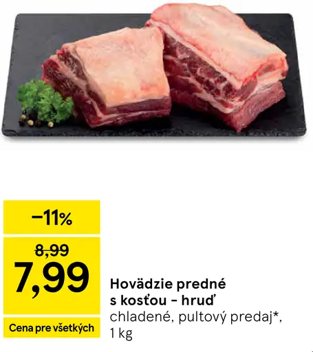 Hovädzie predné s kosťou hruď chladené