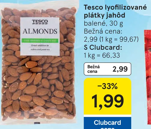 Tesco mandle jadrá natural