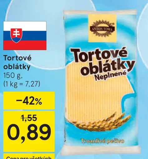 Tortové oblátky Neplnené