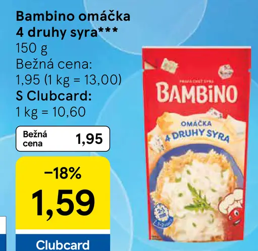 Bambino Omáčka 4 druhy syra