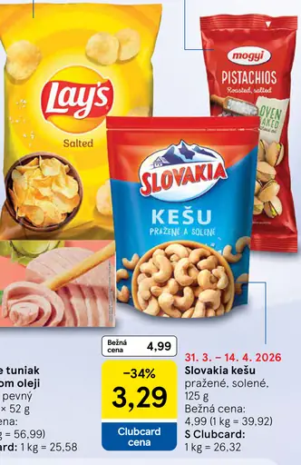 Slovakia Kešu pražené a solené