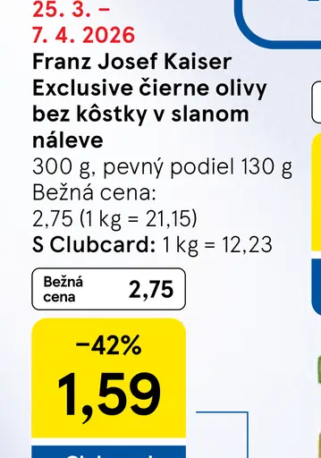 Franz Josef Kaiser Exclusive olivy čierne bez kôstok