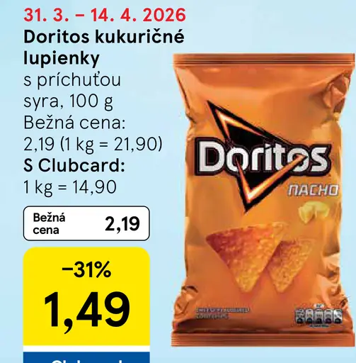 Doritos Kukuričné lupienky s príchuťou syra