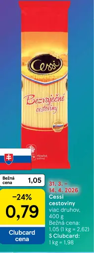 Cessi bezvaječné cestoviny