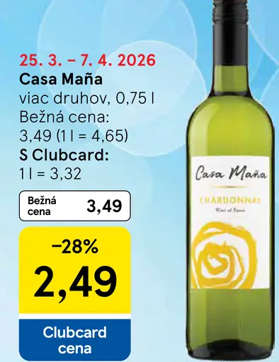 Casa Maňa biele víno