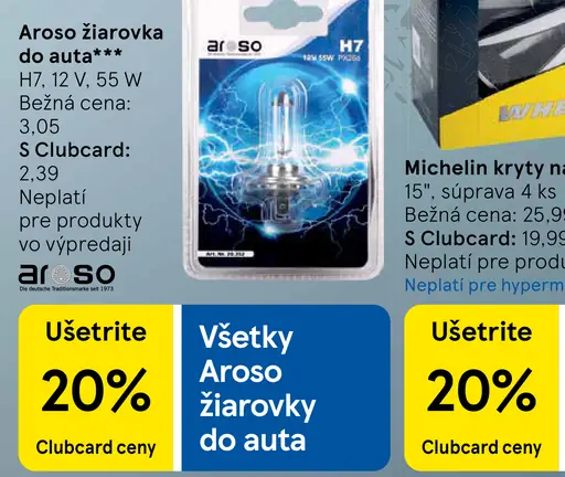 Aroso žiarovka do auta H7 12 V 55 W