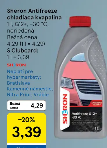 Sheron Antifreeze chladiaca kvapalina G12+ -30 °C