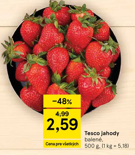 Tesco jahody balené