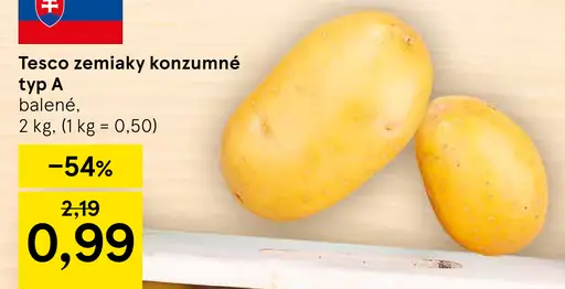 Tesco zemiaky neprané konzumné balené