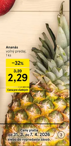 Ananás voľný predaj