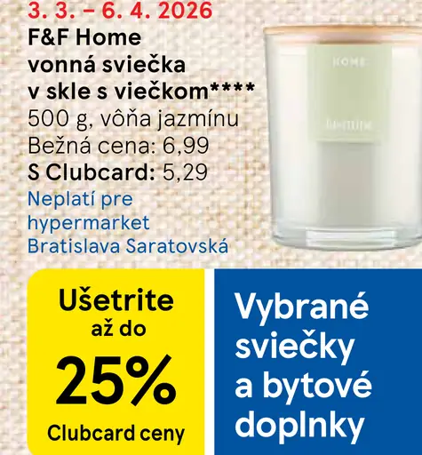 F&F Home vonná sviečka v skle s viečkom