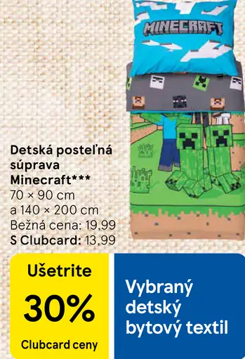 Detská posteľná súprava Minecraft