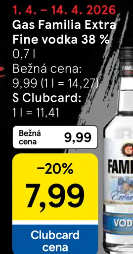 Gas Familia Extra Fine vodka 38 %