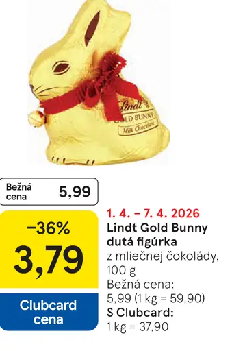 Lindt Gold Bunny dutá figúrka z mliečnej čokolády