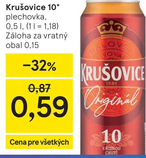 Krušovice 10° plechovka