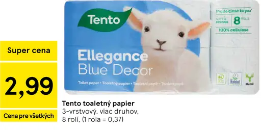 Tento toaletný papier 3-vrstvový Elegance Blue Decor