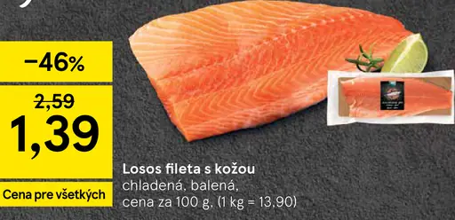 Losos fileta s kožou vákuovo balená