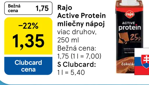 Rajo Active Protein Mliečny Nápoj