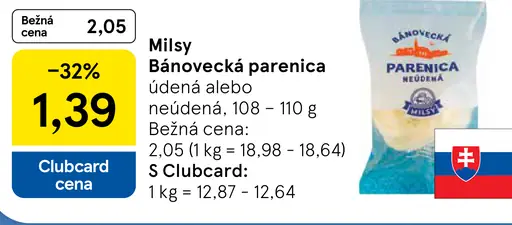 Milsy Bánovecká parenica údená alebo neúdená