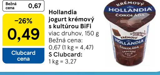 Hollandia jogurt krémový s kultúrou BiFi