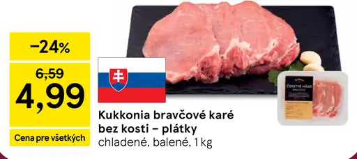 Kukkonia bravčové karé bez kosti chladené balené