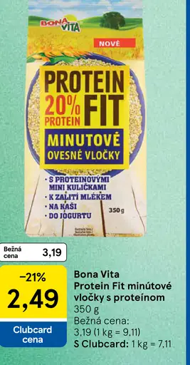 Bona Vita Protein Fit minútové vločky s proteínom