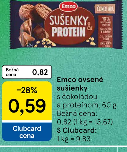 Emco Ovsené sušienky s čokoládou a proteínom