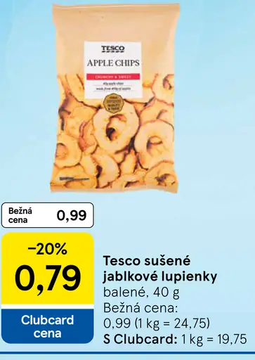 Tesco sušené jablkové lupienky