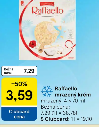 Raffaello mrazený krémový dezert