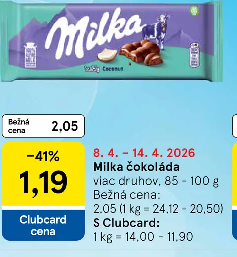 Milka čokoláda rôzne príchute