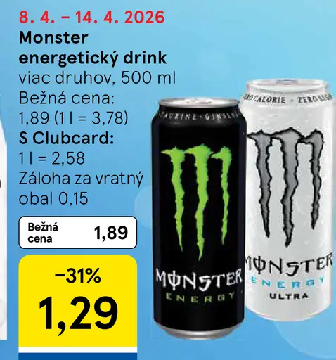 Monster energetický drink plechovka