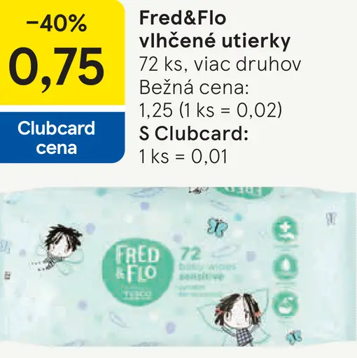 Fred&Flo vlhčené utierky
