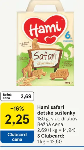 Hami Safari detské sušienky
