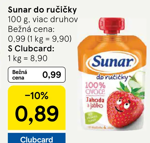 Sunar do ručičky 100 % ovocné pyré