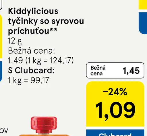 Kiddylicious tyčinky so syrovou príchuťou