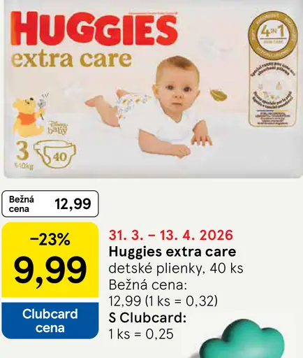 Huggies extra care detské plienky