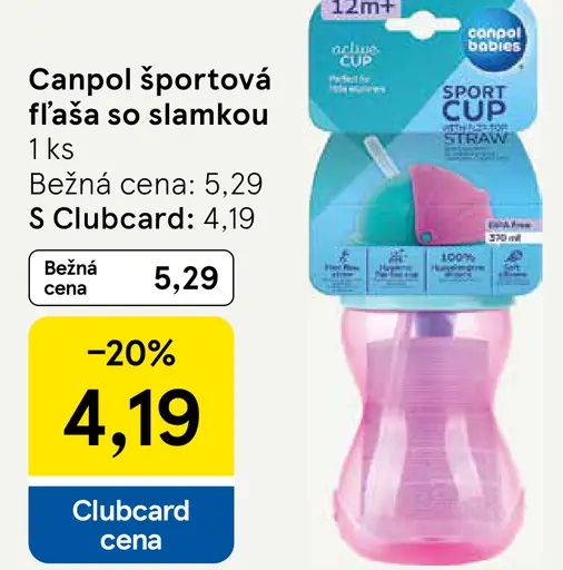 Canpol športová fľaša so slamkou