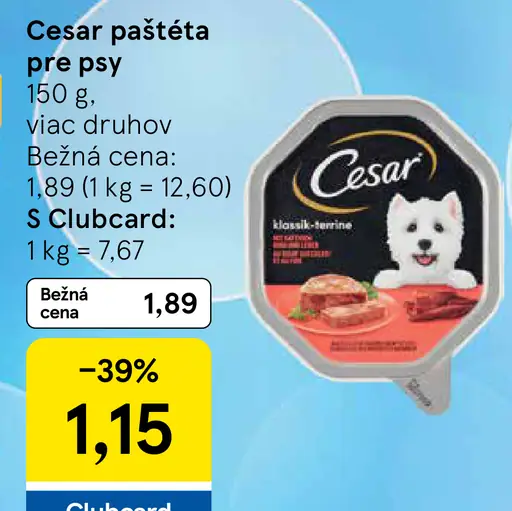 Cesar paštéta pre psy