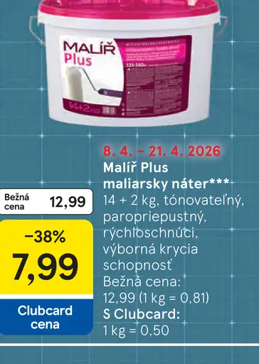 Maliř Plus maliarsky náter tónovateľný paropriepustný