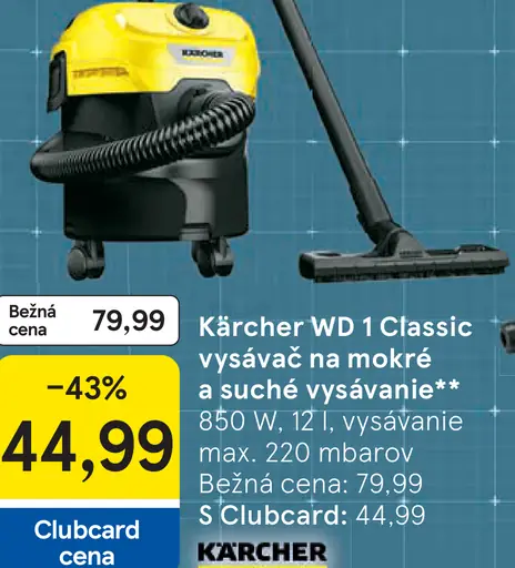 Kärcher WD 1 Classic vysávač na mokré a suché vysávanie 850 W