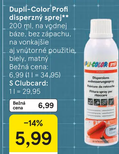 Dupli-Color Profi disperzný sprej biely matný