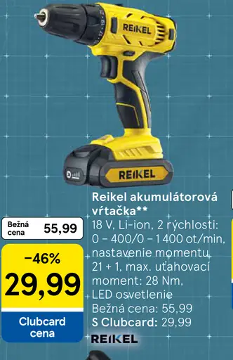 Reikel akumulátorová vŕtačka