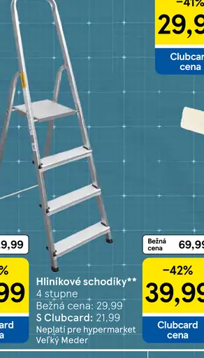 Hliníkové schodíky 4 stupne