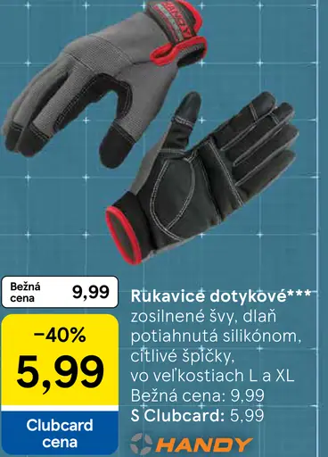 Rukavice dotykové zosilnené švy s dlaňou potiahnutou silikónom