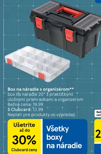Box na náradie 20" s priehradkami a organizérom