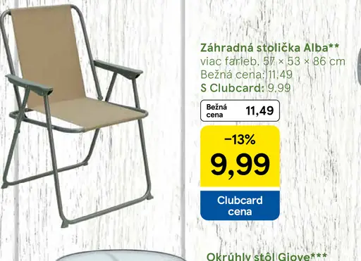 Záhradná stolička Alba plastová