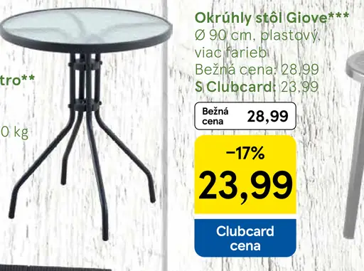 Okrúhly stôl Giove plastový