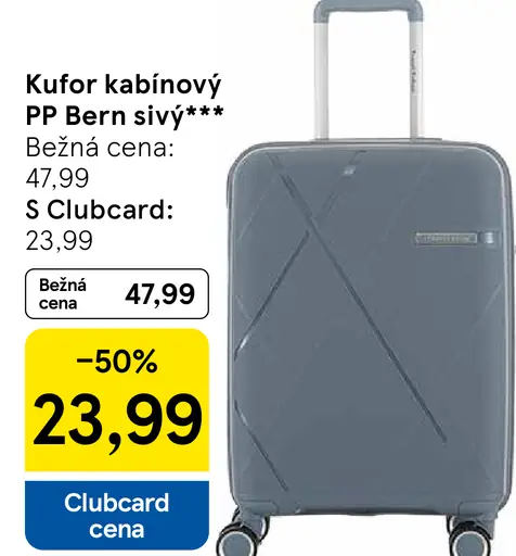 Kufor kabínový PP Bern sivý